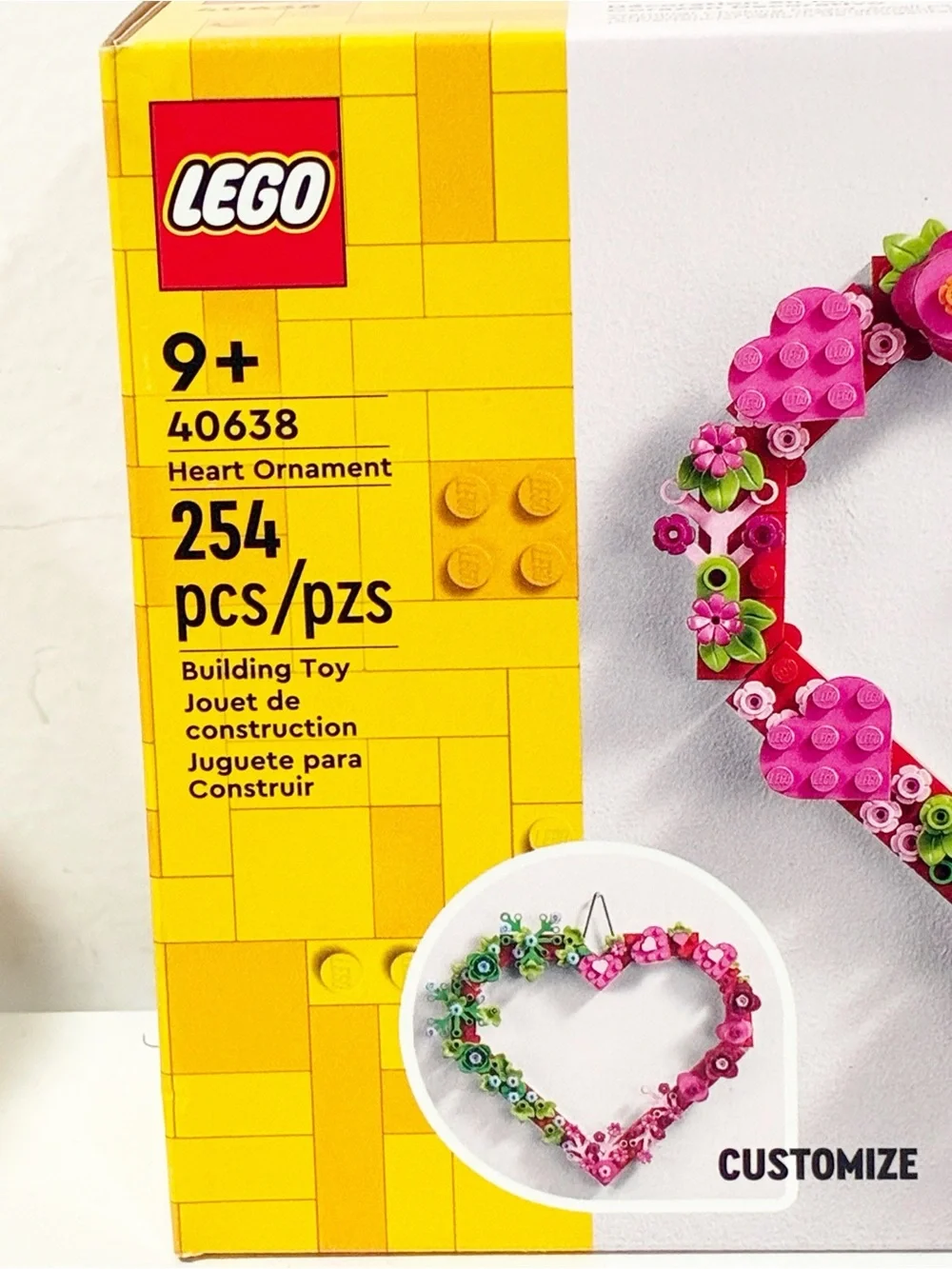 LEGO Heart Ornament 40638 VALENTINE Customizable 254 Piece NEW SEALED